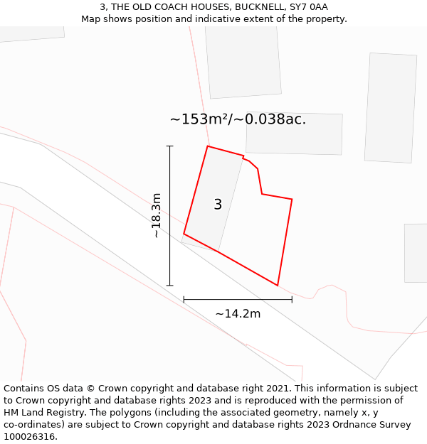 3, THE OLD COACH HOUSES, BUCKNELL, SY7 0AA: Plot and title map