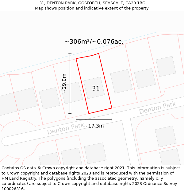 31, DENTON PARK, GOSFORTH, SEASCALE, CA20 1BG: Plot and title map