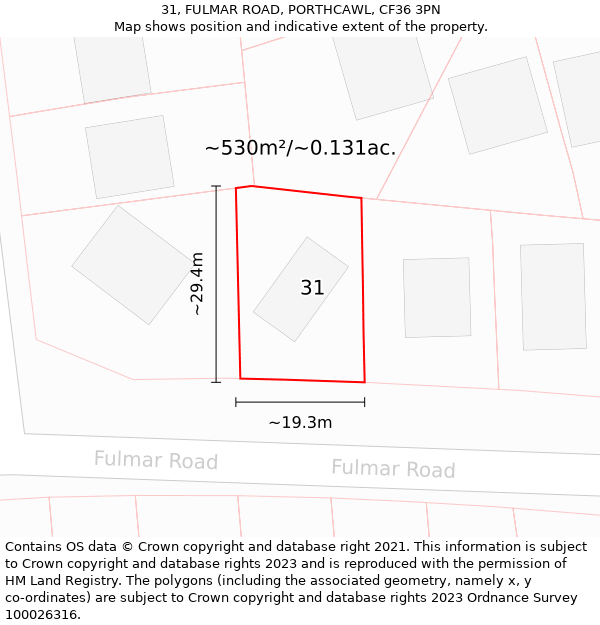 31, FULMAR ROAD, PORTHCAWL, CF36 3PN: Plot and title map