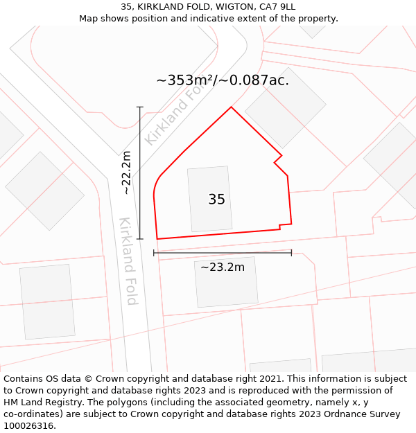 35, KIRKLAND FOLD, WIGTON, CA7 9LL: Plot and title map