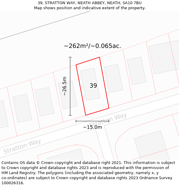 39, STRATTON WAY, NEATH ABBEY, NEATH, SA10 7BU: Plot and title map