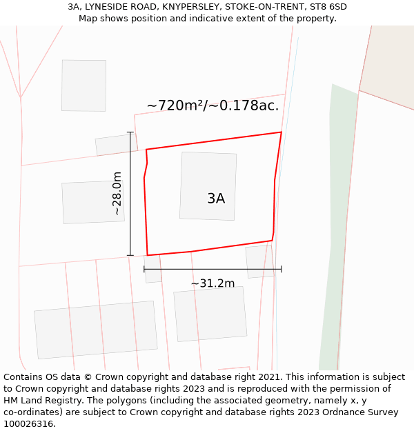 3A, LYNESIDE ROAD, KNYPERSLEY, STOKE-ON-TRENT, ST8 6SD: Plot and title map