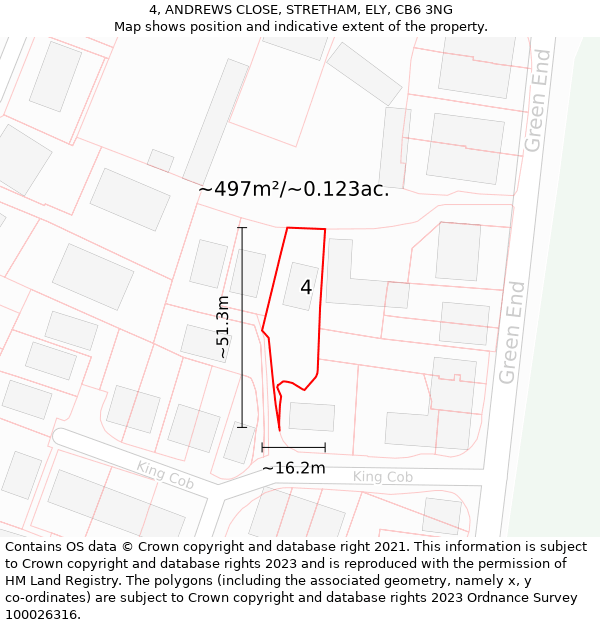 4, ANDREWS CLOSE, STRETHAM, ELY, CB6 3NG: Plot and title map