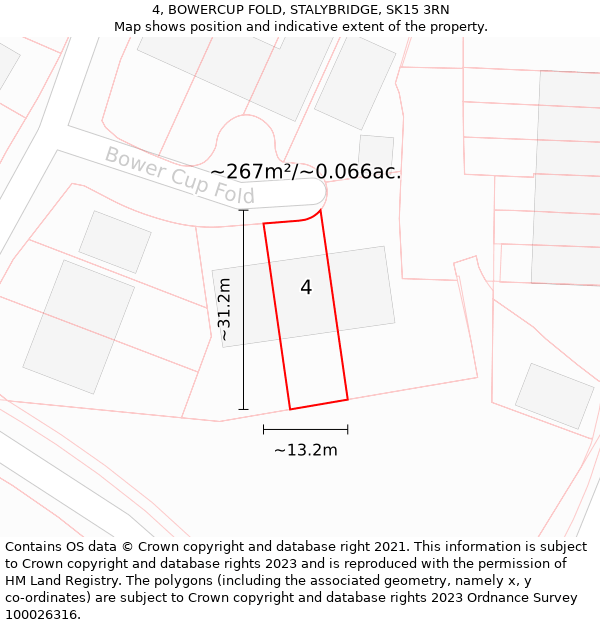 4, BOWERCUP FOLD, STALYBRIDGE, SK15 3RN: Plot and title map