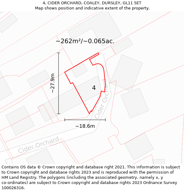 4, CIDER ORCHARD, COALEY, DURSLEY, GL11 5ET: Plot and title map