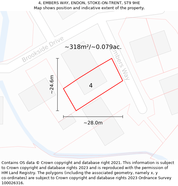 4, EMBERS WAY, ENDON, STOKE-ON-TRENT, ST9 9HE: Plot and title map