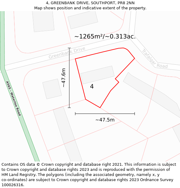 4, GREENBANK DRIVE, SOUTHPORT, PR8 2NN: Plot and title map