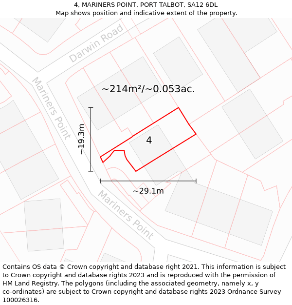 4, MARINERS POINT, PORT TALBOT, SA12 6DL: Plot and title map