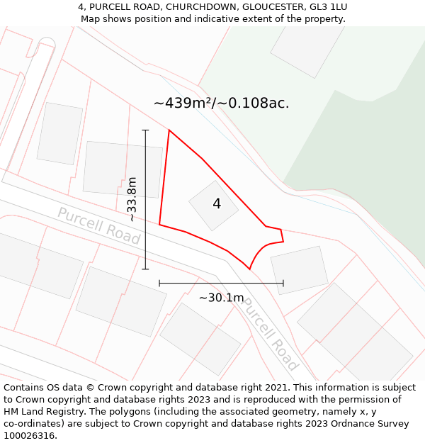 4, PURCELL ROAD, CHURCHDOWN, GLOUCESTER, GL3 1LU: Plot and title map