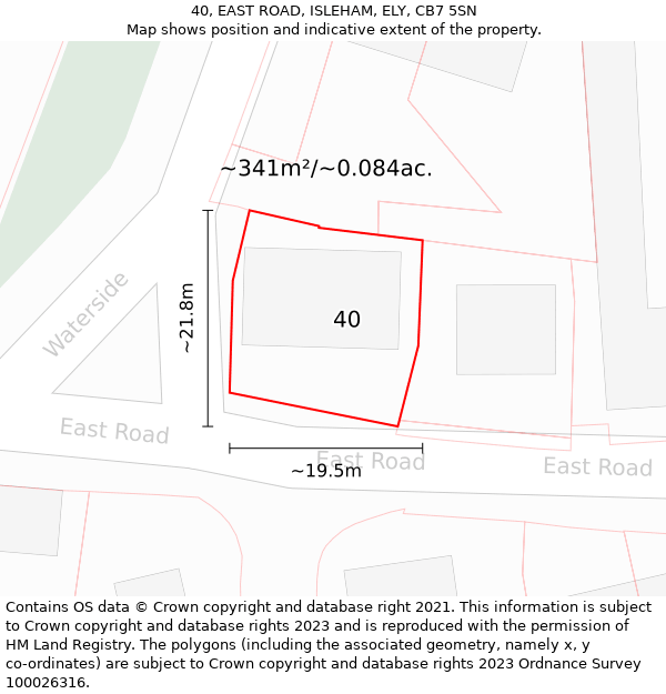 40, EAST ROAD, ISLEHAM, ELY, CB7 5SN: Plot and title map