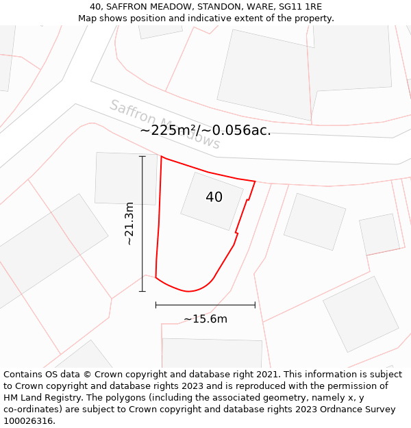 40, SAFFRON MEADOW, STANDON, WARE, SG11 1RE: Plot and title map