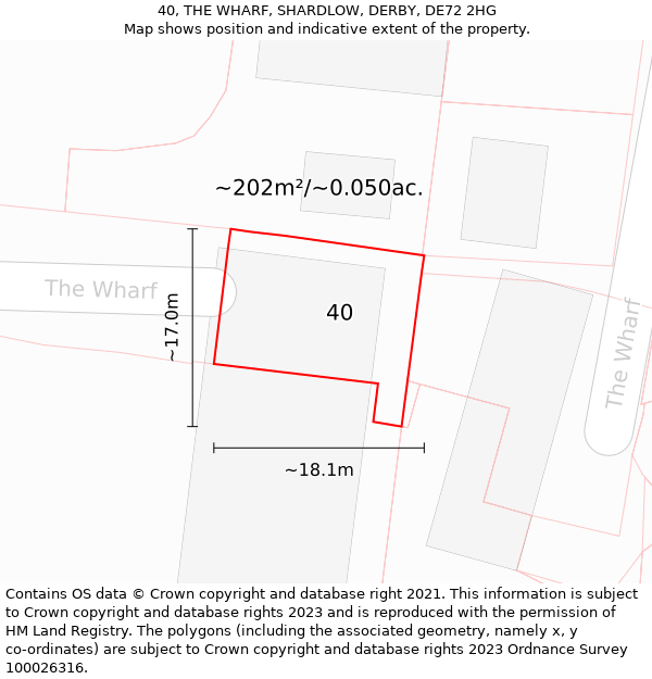 40, THE WHARF, SHARDLOW, DERBY, DE72 2HG: Plot and title map