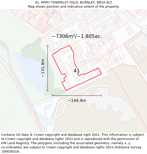 41, MARY TOWNELEY FOLD, BURNLEY, BB10 4LZ: Plot and title map