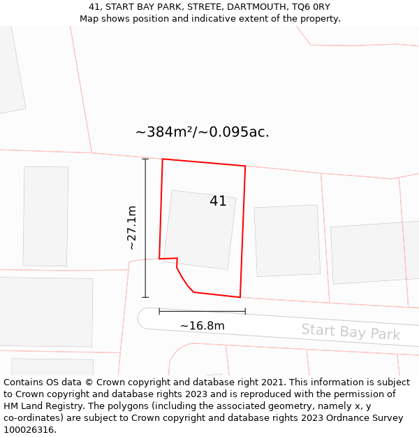 41, START BAY PARK, STRETE, DARTMOUTH, TQ6 0RY: Plot and title map