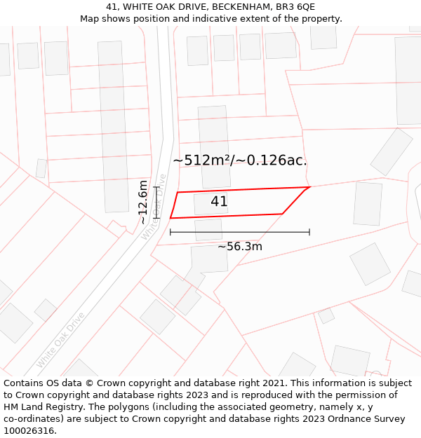 41, WHITE OAK DRIVE, BECKENHAM, BR3 6QE: Plot and title map