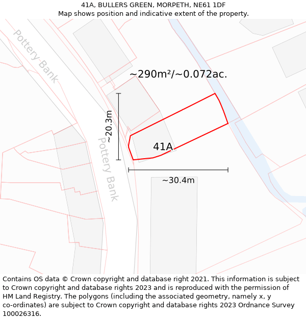 41A, BULLERS GREEN, MORPETH, NE61 1DF: Plot and title map