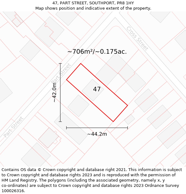 47, PART STREET, SOUTHPORT, PR8 1HY: Plot and title map