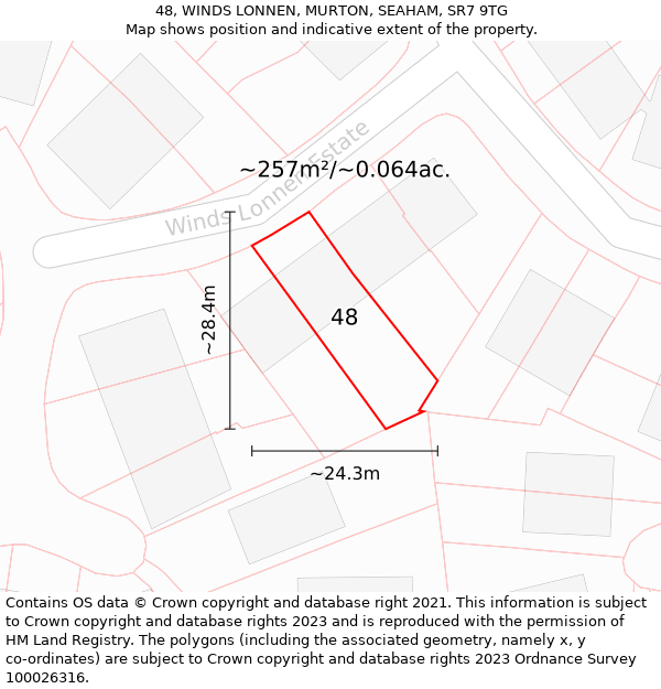 48, WINDS LONNEN, MURTON, SEAHAM, SR7 9TG: Plot and title map