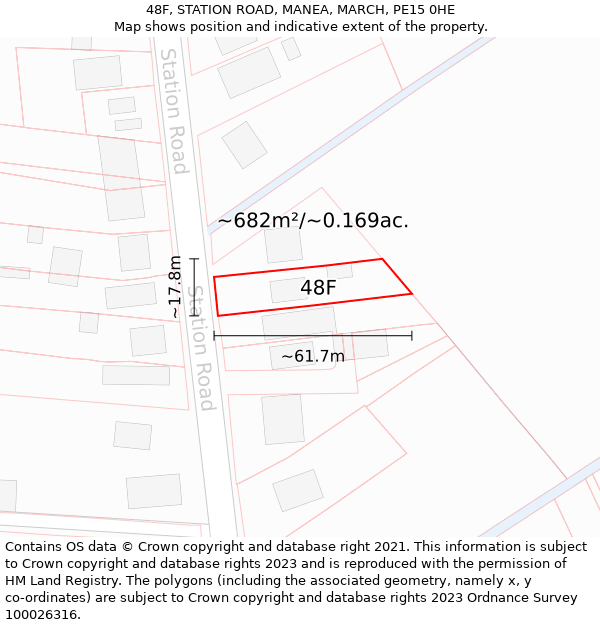 48F, STATION ROAD, MANEA, MARCH, PE15 0HE: Plot and title map