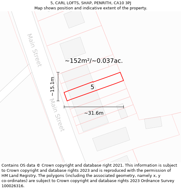 5, CARL LOFTS, SHAP, PENRITH, CA10 3PJ: Plot and title map