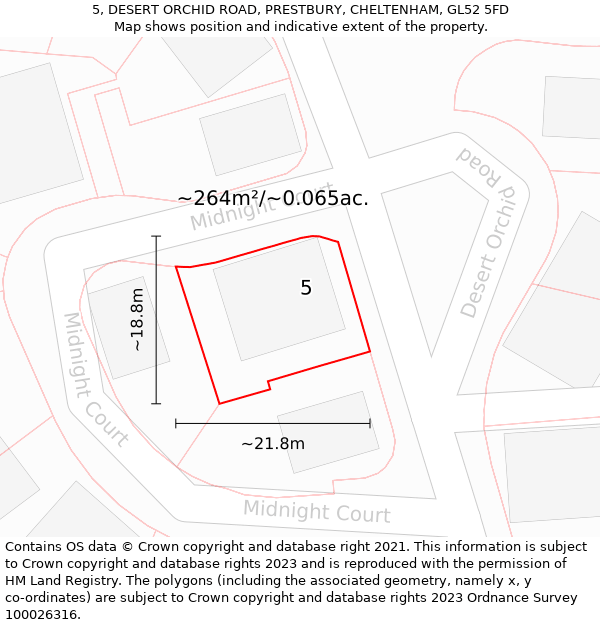 5, DESERT ORCHID ROAD, PRESTBURY, CHELTENHAM, GL52 5FD: Plot and title map