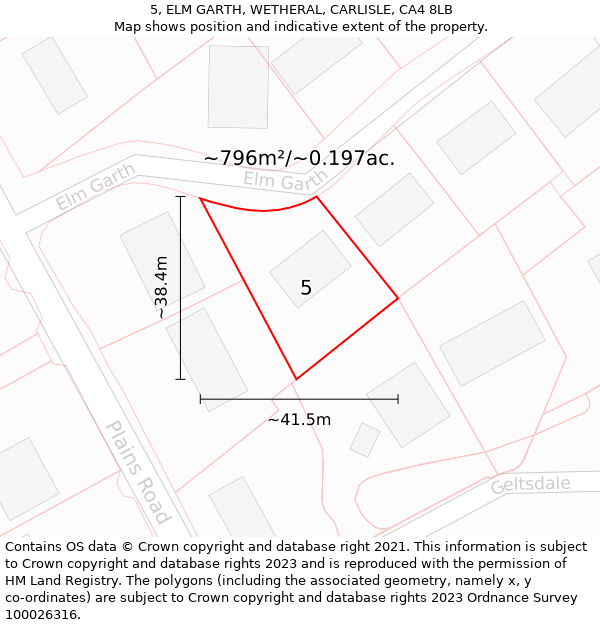 5, ELM GARTH, WETHERAL, CARLISLE, CA4 8LB: Plot and title map