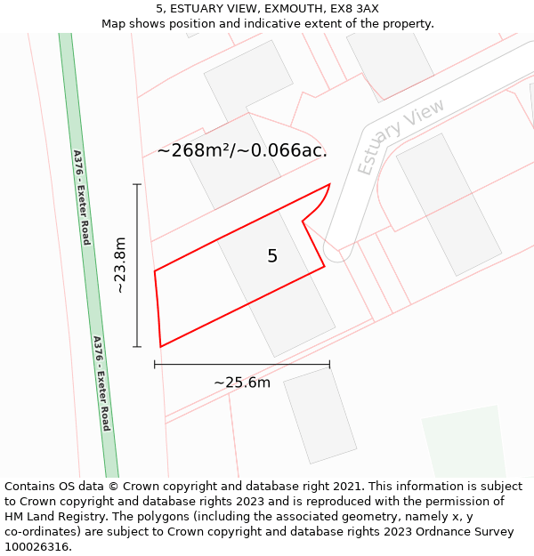 5, ESTUARY VIEW, EXMOUTH, EX8 3AX: Plot and title map