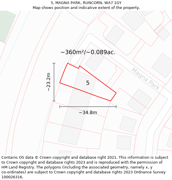 5, MAGNA PARK, RUNCORN, WA7 1GY: Plot and title map