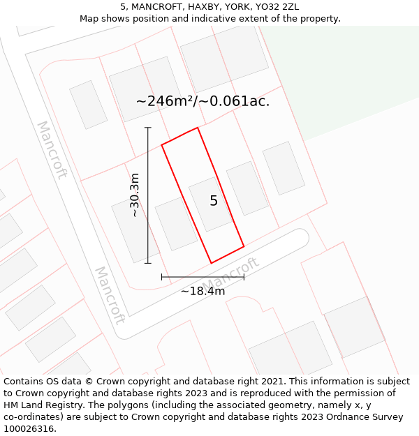 5, MANCROFT, HAXBY, YORK, YO32 2ZL: Plot and title map