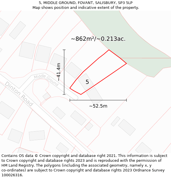 5, MIDDLE GROUND, FOVANT, SALISBURY, SP3 5LP: Plot and title map