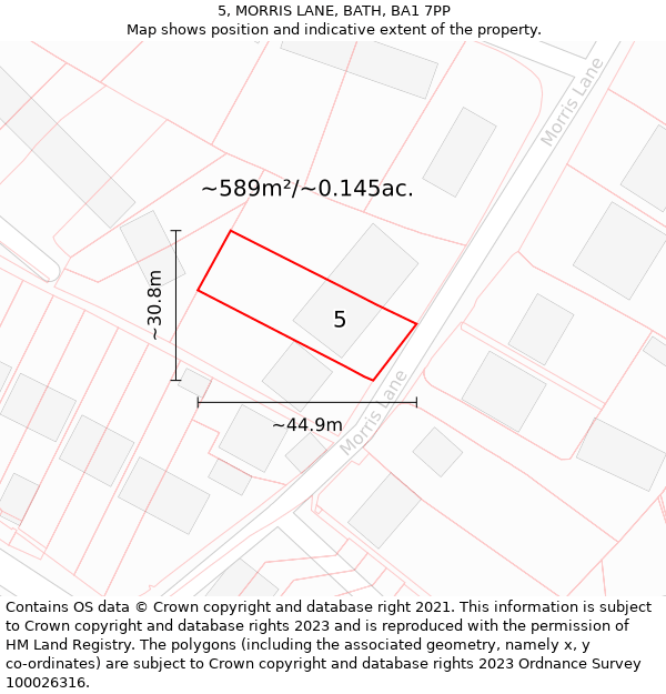 5, MORRIS LANE, BATH, BA1 7PP: Plot and title map