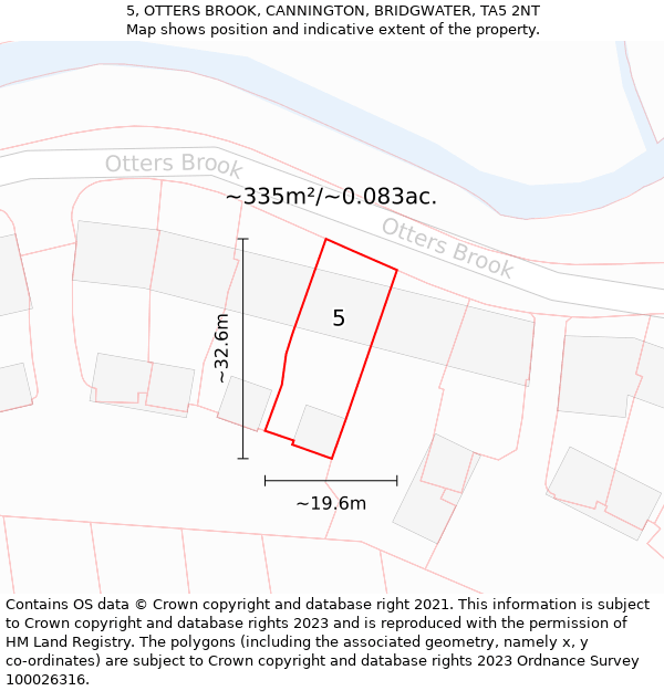 5, OTTERS BROOK, CANNINGTON, BRIDGWATER, TA5 2NT: Plot and title map