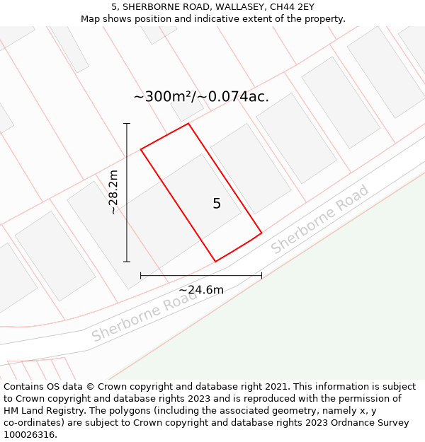 5, SHERBORNE ROAD, WALLASEY, CH44 2EY: Plot and title map