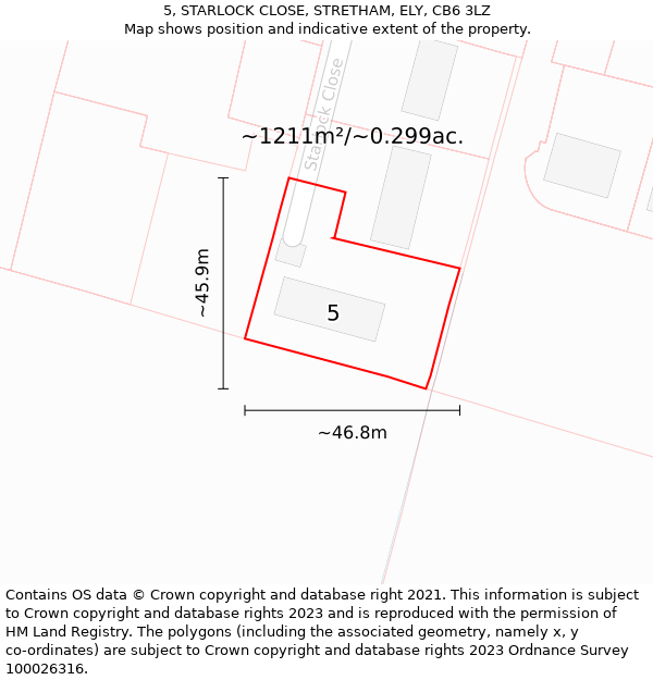 5, STARLOCK CLOSE, STRETHAM, ELY, CB6 3LZ: Plot and title map