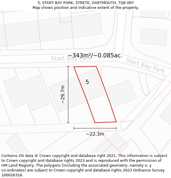 5, START BAY PARK, STRETE, DARTMOUTH, TQ6 0RY: Plot and title map