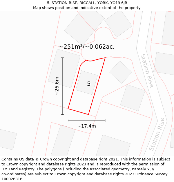 5, STATION RISE, RICCALL, YORK, YO19 6JR: Plot and title map