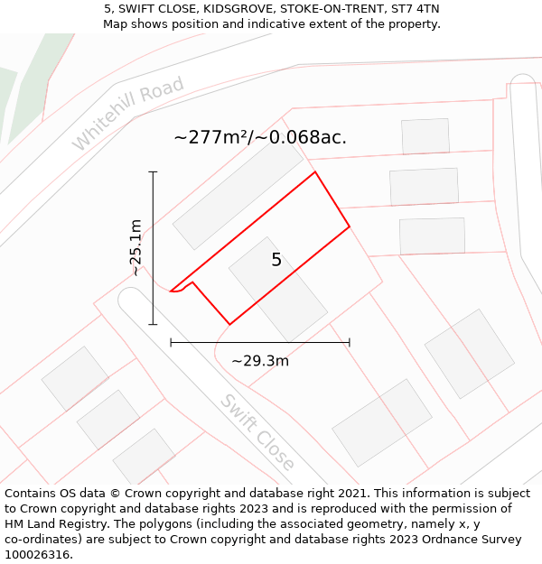 5, SWIFT CLOSE, KIDSGROVE, STOKE-ON-TRENT, ST7 4TN: Plot and title map