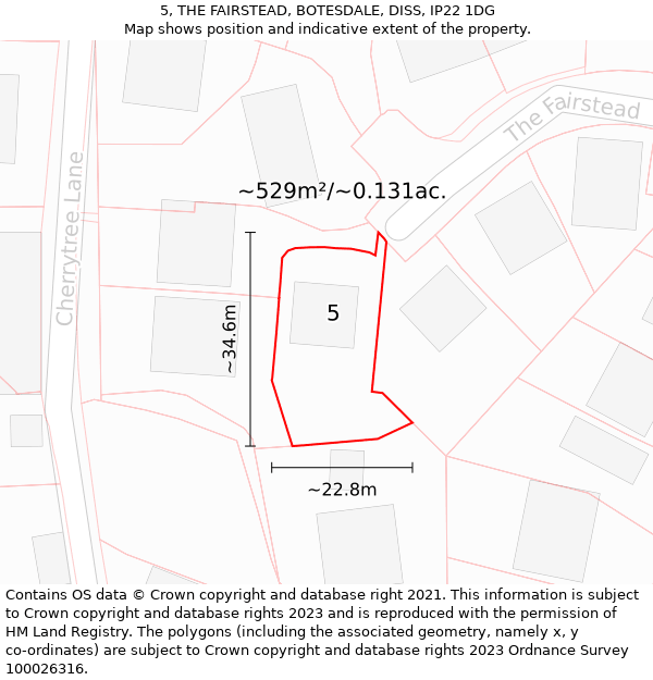 5, THE FAIRSTEAD, BOTESDALE, DISS, IP22 1DG: Plot and title map