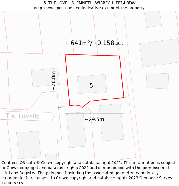 5, THE LOVELLS, EMNETH, WISBECH, PE14 8DW: Plot and title map