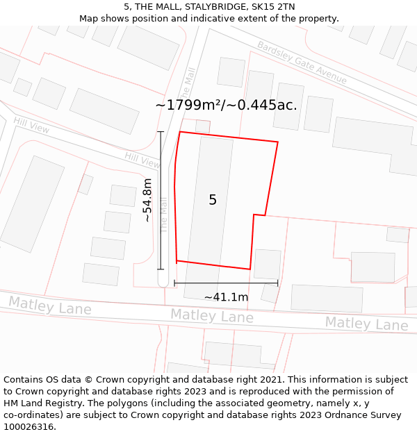 5, THE MALL, STALYBRIDGE, SK15 2TN: Plot and title map