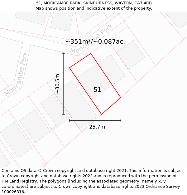 51, MORICAMBE PARK, SKINBURNESS, WIGTON, CA7 4RB: Plot and title map