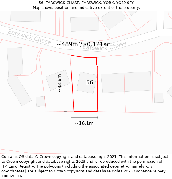 56, EARSWICK CHASE, EARSWICK, YORK, YO32 9FY: Plot and title map