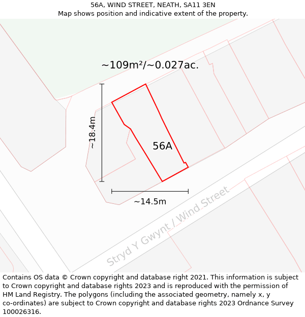 56A, WIND STREET, NEATH, SA11 3EN: Plot and title map