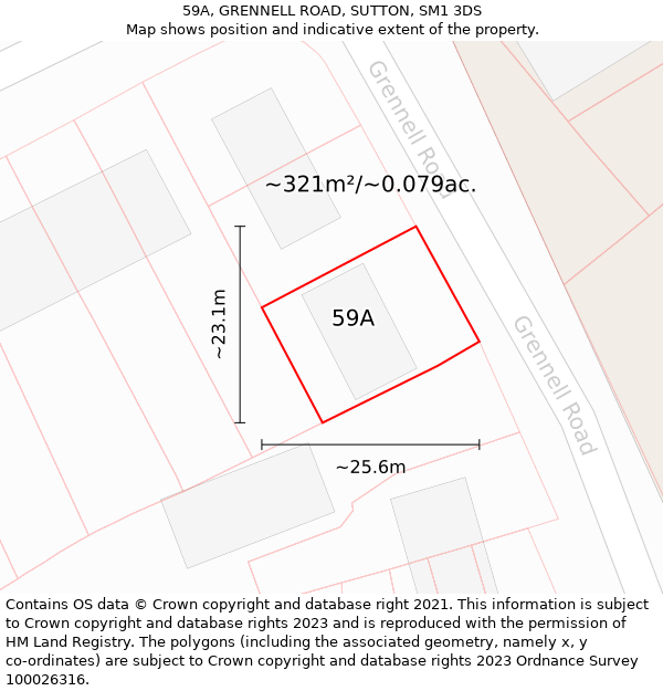 59A, GRENNELL ROAD, SUTTON, SM1 3DS: Plot and title map