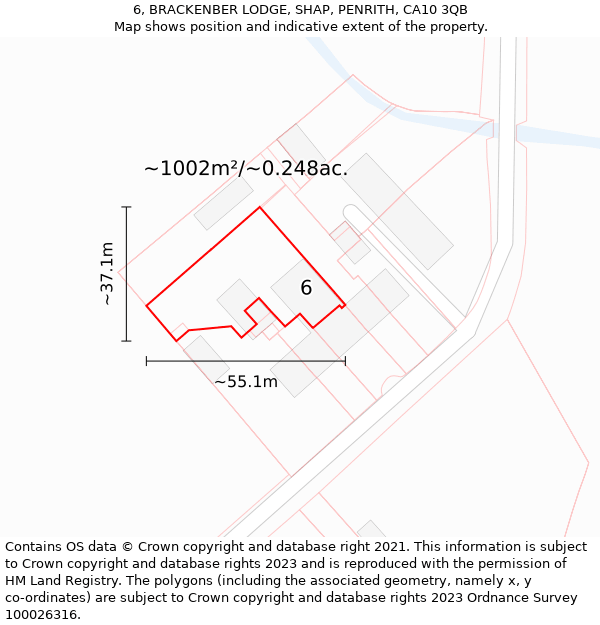 6, BRACKENBER LODGE, SHAP, PENRITH, CA10 3QB: Plot and title map