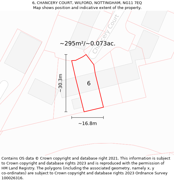 6, CHANCERY COURT, WILFORD, NOTTINGHAM, NG11 7EQ: Plot and title map