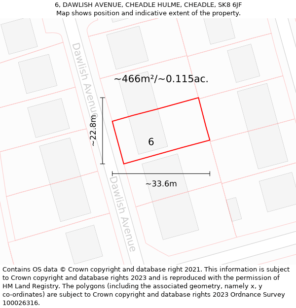 6, DAWLISH AVENUE, CHEADLE HULME, CHEADLE, SK8 6JF: Plot and title map