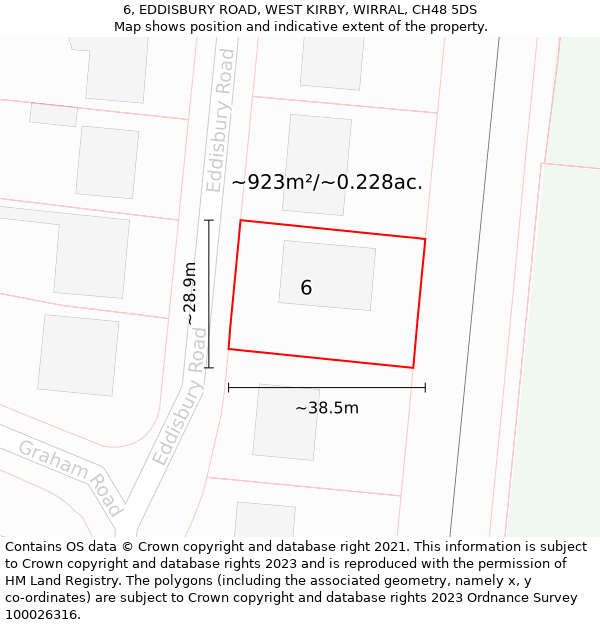 6, EDDISBURY ROAD, WEST KIRBY, WIRRAL, CH48 5DS: Plot and title map