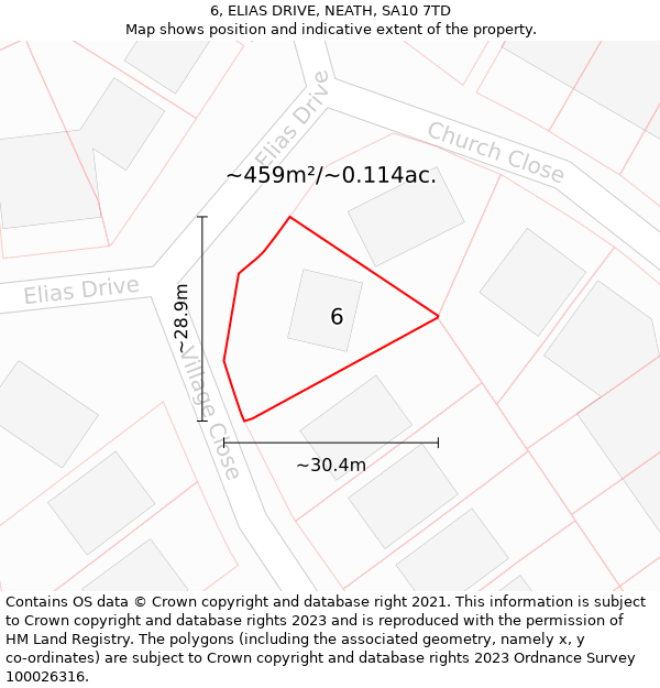 6, ELIAS DRIVE, NEATH, SA10 7TD: Plot and title map