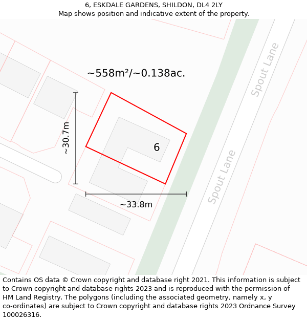 6, ESKDALE GARDENS, SHILDON, DL4 2LY: Plot and title map